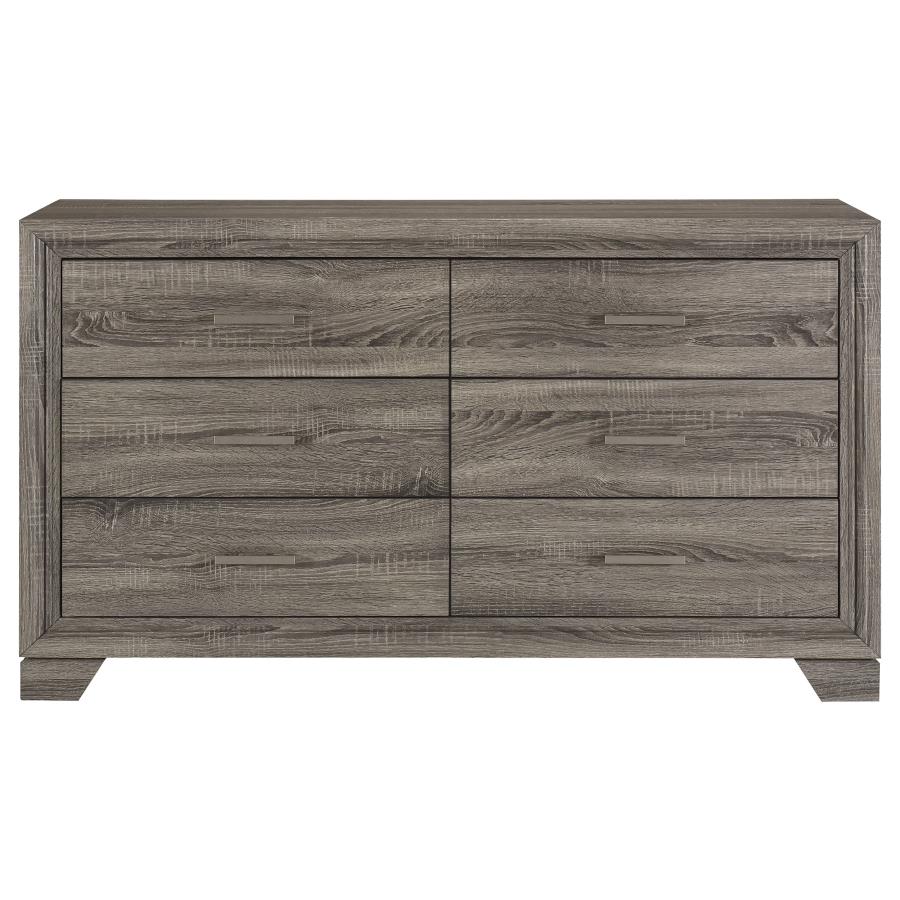 Wright 6-drawer Dresser Cabinet Brown Oak view 3