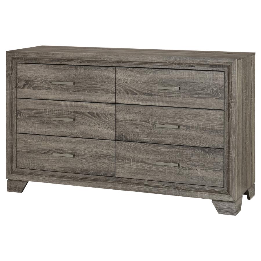 Wright 6-drawer Dresser Cabinet Brown Oak view 4