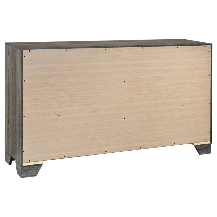 Wright 6-drawer Dresser Cabinet Brown Oak view 6