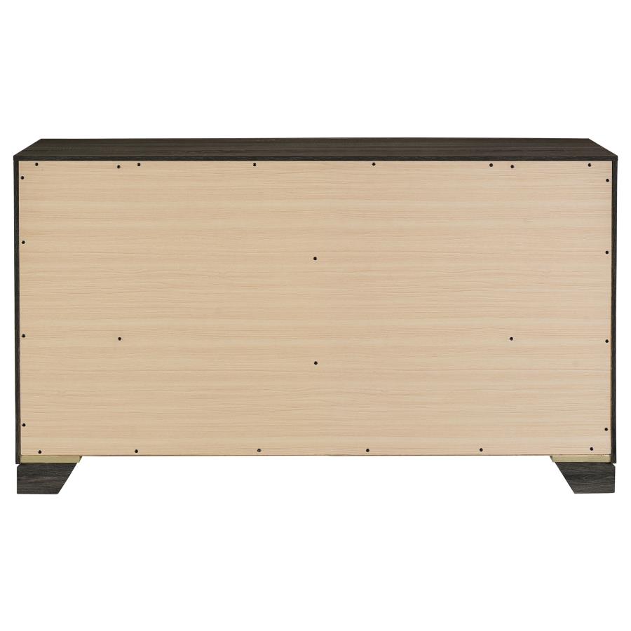 Wright 6-drawer Dresser Cabinet Brown Oak view 7