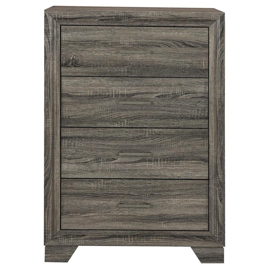 Wright 4-drawer Chest of Drawers Brown Oak view 3