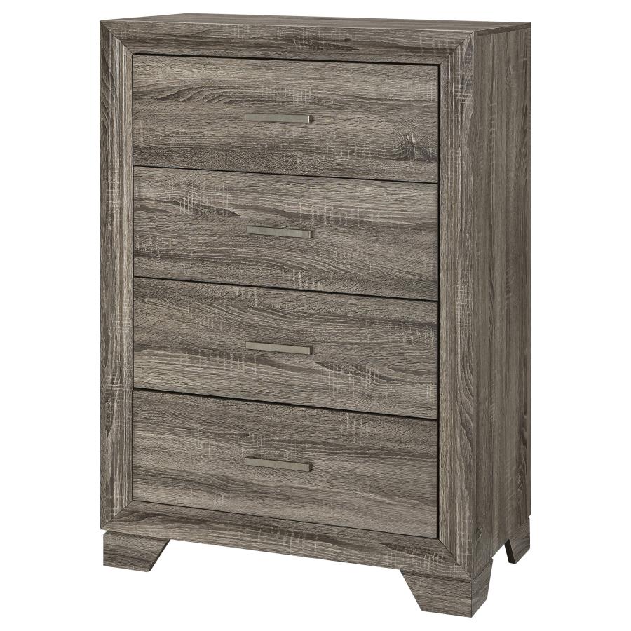 Wright 4-drawer Chest of Drawers Brown Oak view 4
