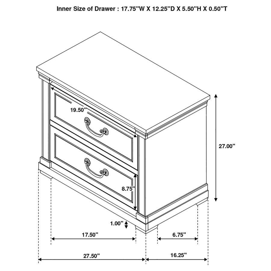 Hillcrest 2-drawer Nightstand Distressed White view 7