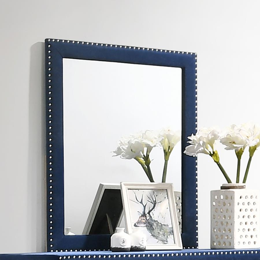 Melody Upholstered Dresser Mirror Pacific Blue view 2