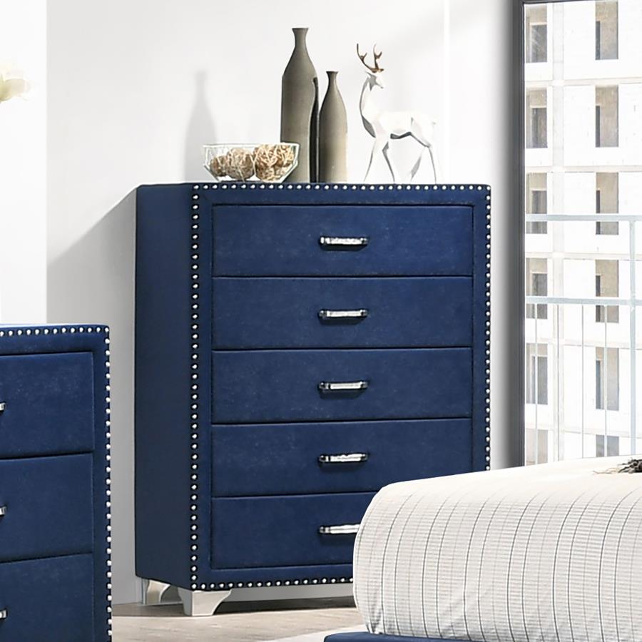 Melody 5-drawer Bedroom Chest Pacific Blue view 2