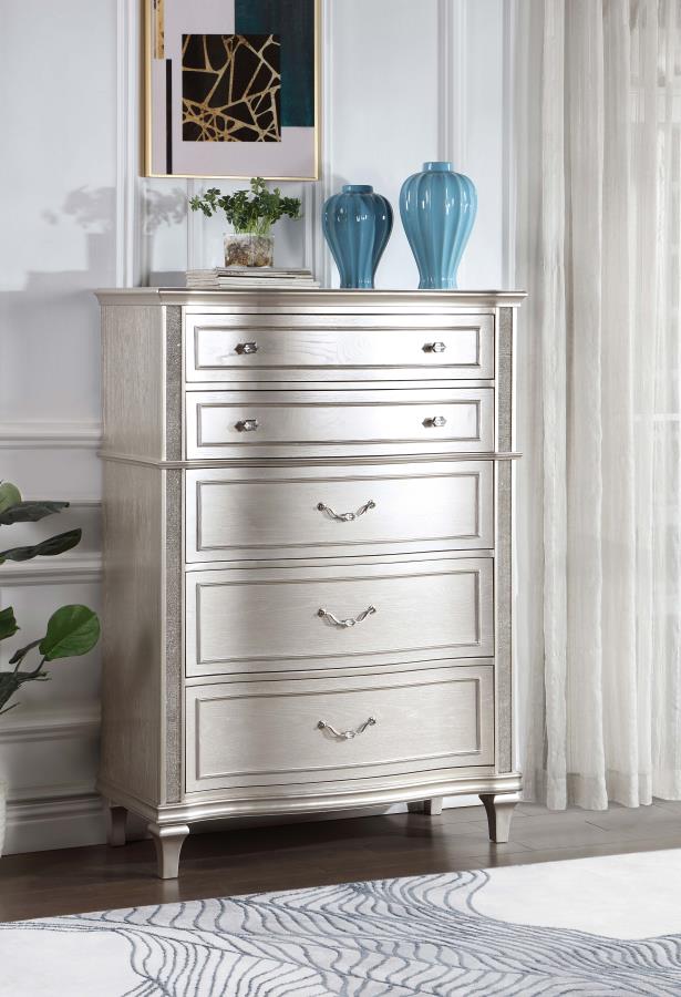 Evangeline 6-drawer Bedroom Chest Silver Oak view 2