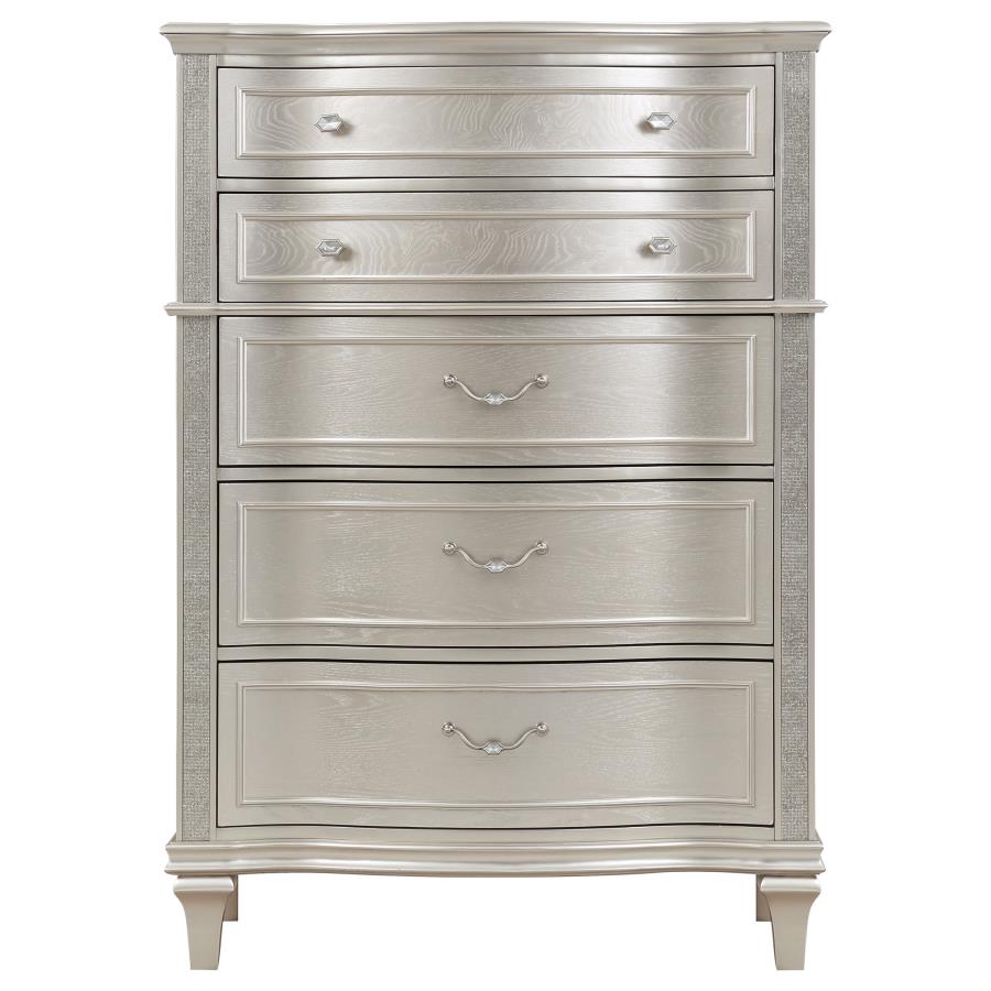 Evangeline 6-drawer Bedroom Chest Silver Oak view 3
