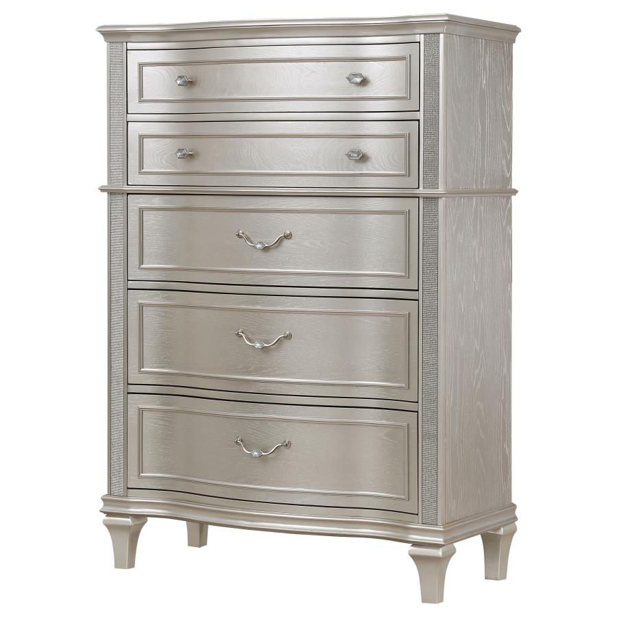Evangeline 6-drawer Bedroom Chest Silver Oak view 4