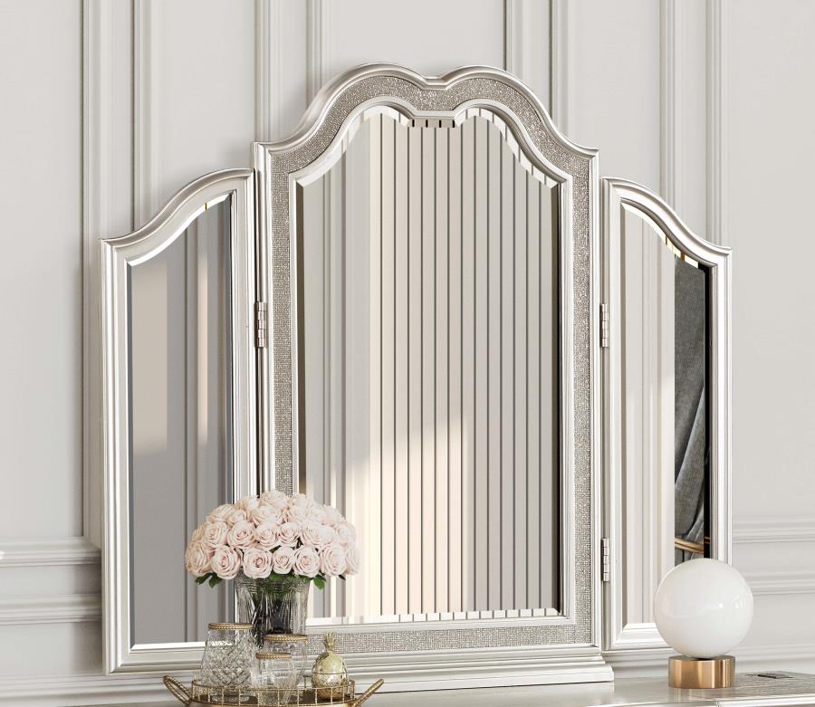 Evangeline Tri-Fold Vanity Mirror Silver Oak view 2