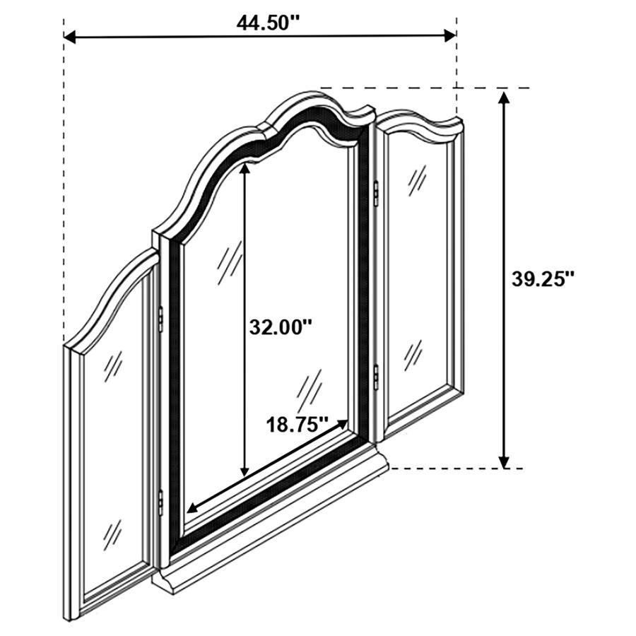 Evangeline Tri-Fold Vanity Mirror Silver Oak view 5