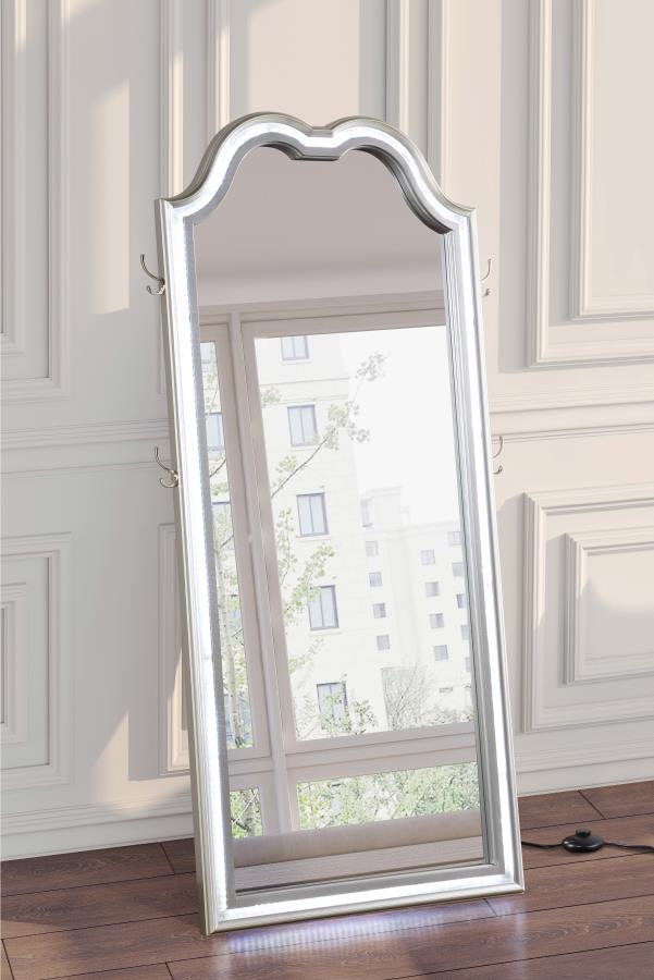 Evangeline Full Length LED Light Floor Mirror Silver Oak view 3
