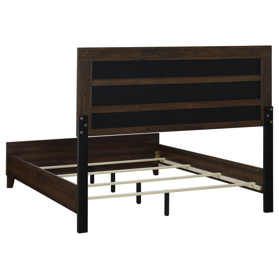 Welsley 50-inch Upholstered Eastern King Bed Walnut view 4