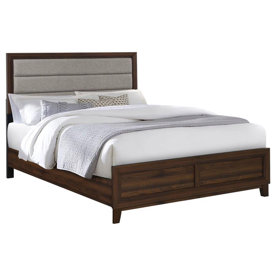 Welsley 50-inch Upholstered Queen Bed Walnut view 3