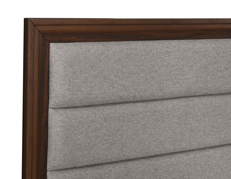 Welsley 50-inch Upholstered Queen Bed Walnut view 5