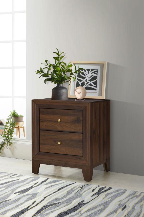 Welsley 2-drawer Nightstand Bedside Table Walnut view 2