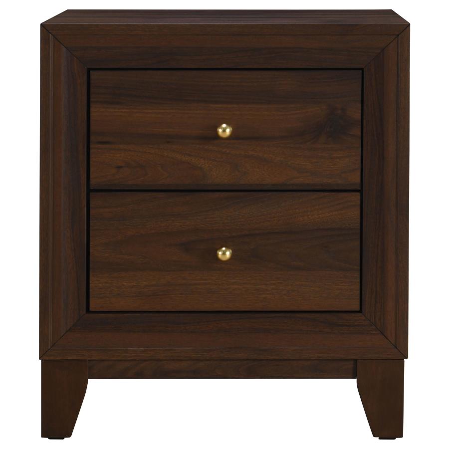 Welsley 2-drawer Nightstand Bedside Table Walnut view 3