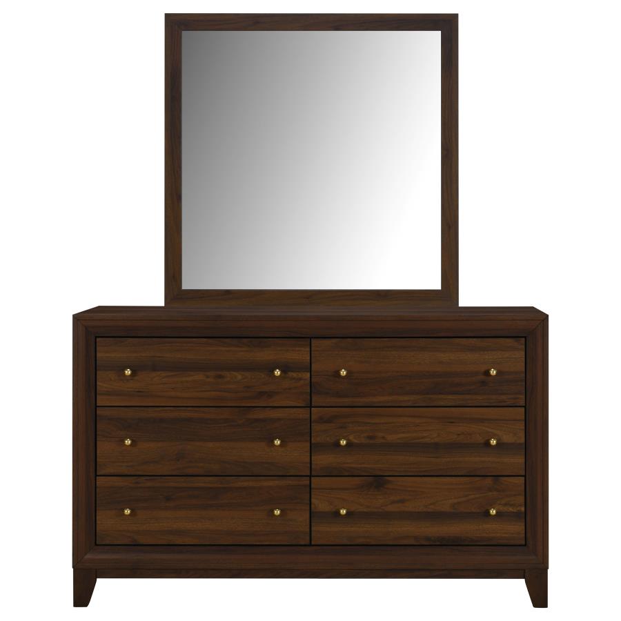 Welsley 6-drawer Dresser and Mirror Walnut view 3