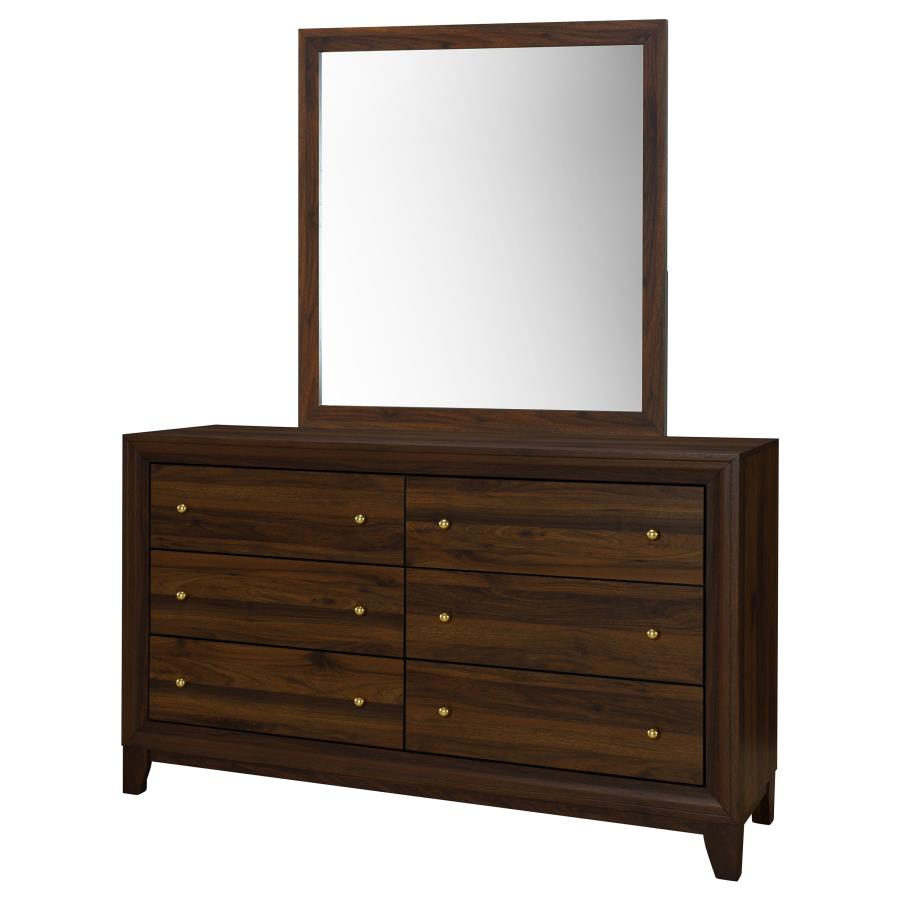 Welsley 6-drawer Dresser and Mirror Walnut view 4