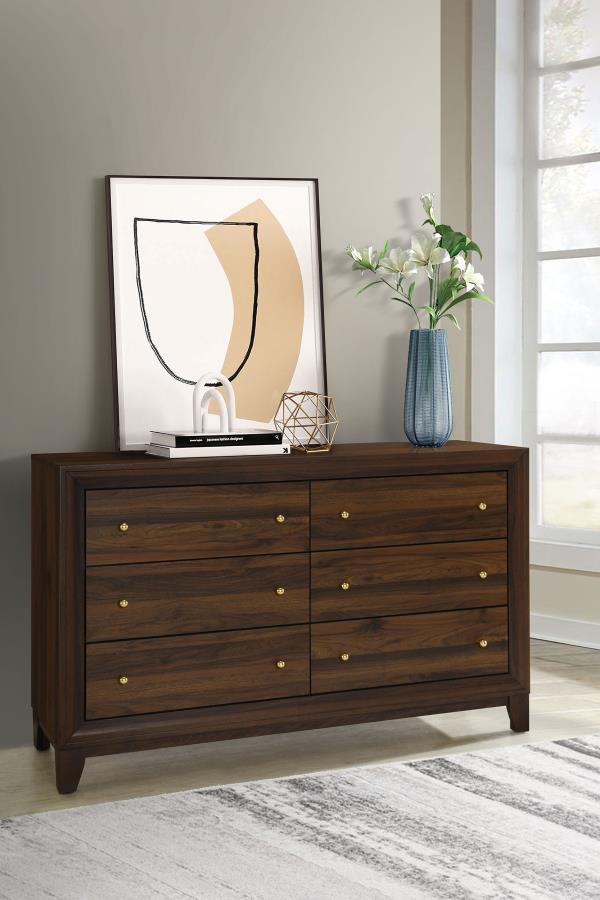 Welsley 6-drawer Dresser Cabinet Walnut view 2
