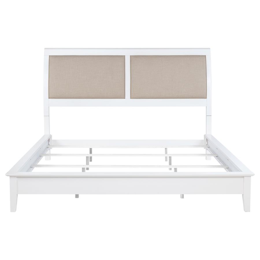 Bexhill 56-inch Upholstered Eastern King Panel Bed White view 4