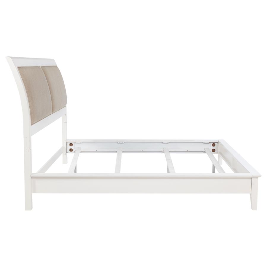 Bexhill 56-inch Upholstered Eastern King Panel Bed White view 6