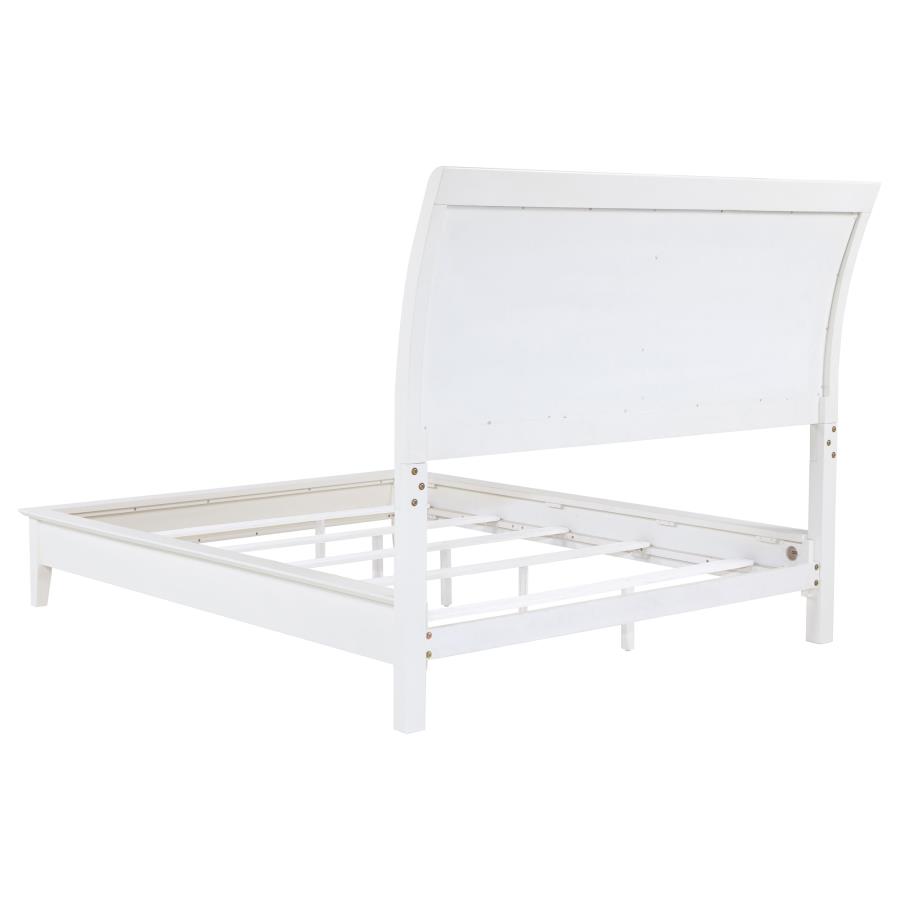 Bexhill 56-inch Upholstered Queen Panel Bed White view 4