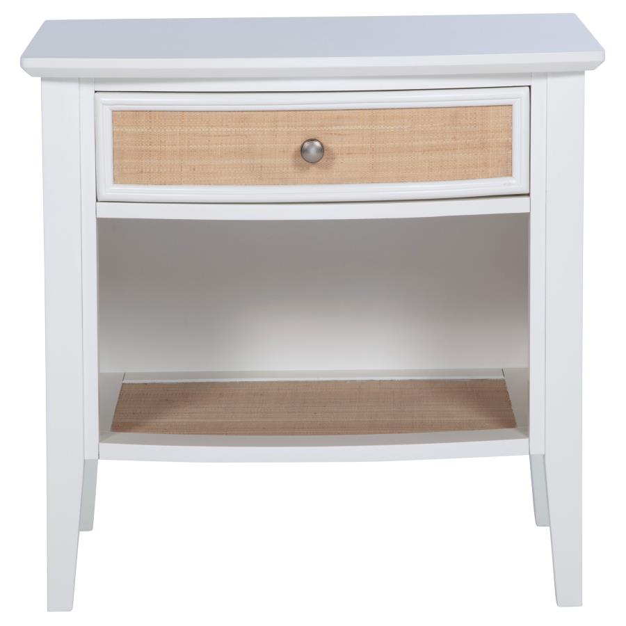Bexhill 1-drawer Nightstand Bedside Table White view 3