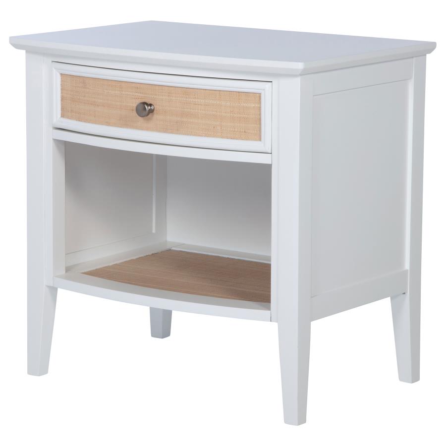Bexhill 1-drawer Nightstand Bedside Table White view 4