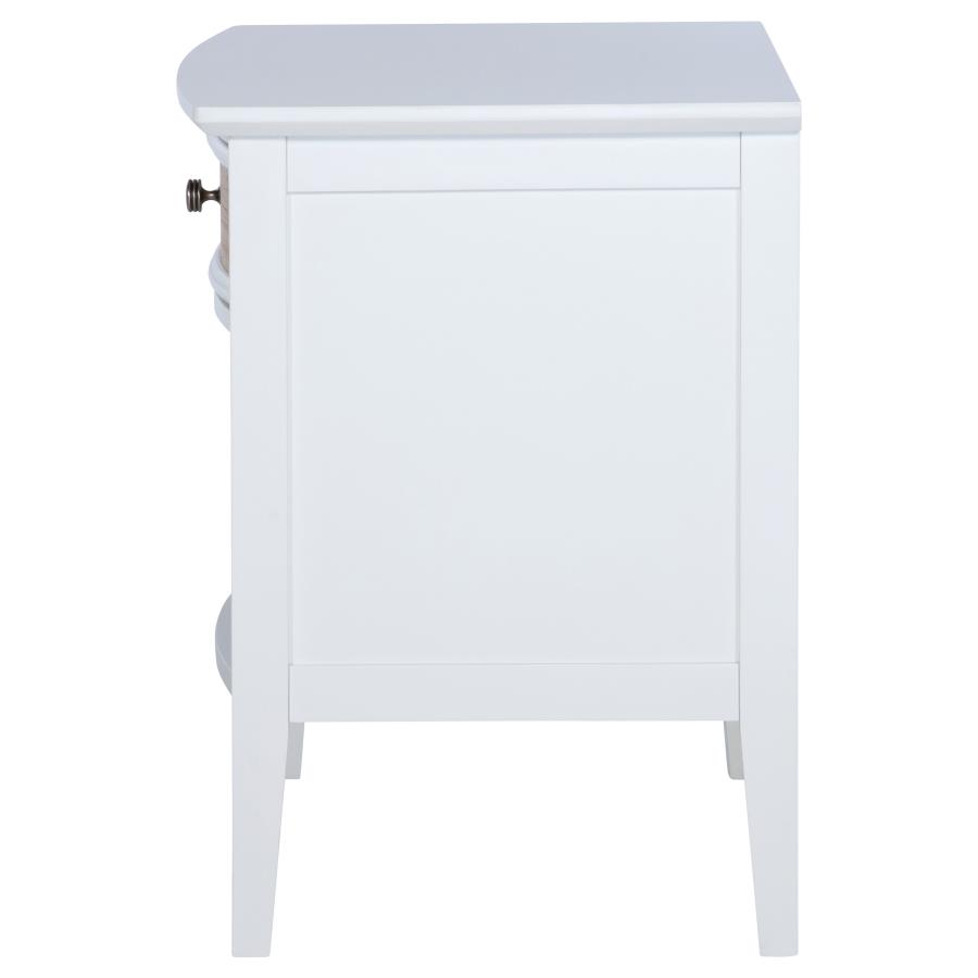 Bexhill 1-drawer Nightstand Bedside Table White view 5