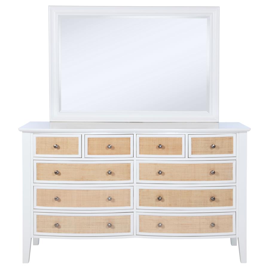 Bexhill 10-drawer Dresser and Mirror White view 3