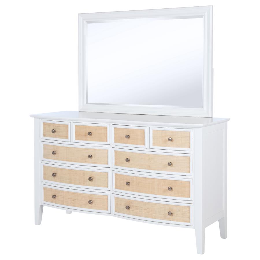 Bexhill 10-drawer Dresser and Mirror White view 4