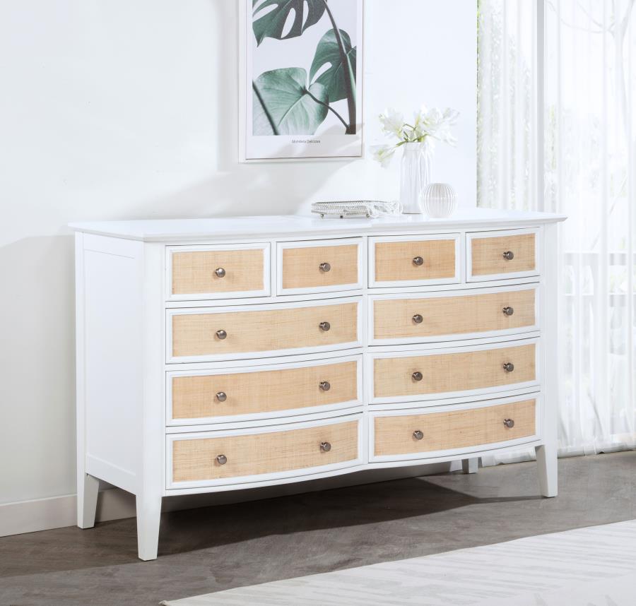 Bexhill 10-drawer Dresser Cabinet White view 2