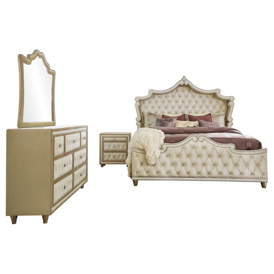 Antonella 4-piece Eastern King Bedroom Set Ivory view 2