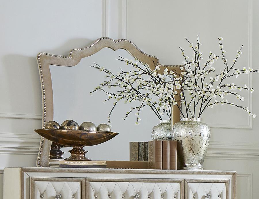 Antonella Upholstered Dresser Mirror Camel view 2