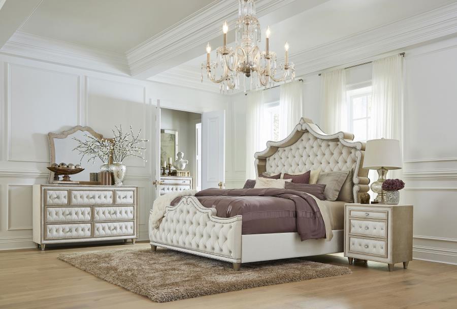 Antonella 5-drawer Bedroom Chest Ivory and Camel view 4