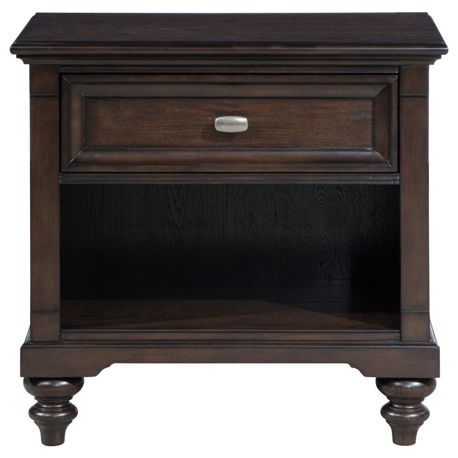 Andover 1-drawer Nightstand Bedside Table Dark Oak view 3