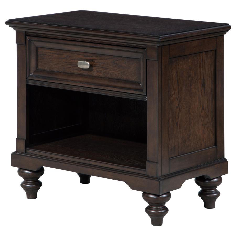 Andover 1-drawer Nightstand Bedside Table Dark Oak view 4