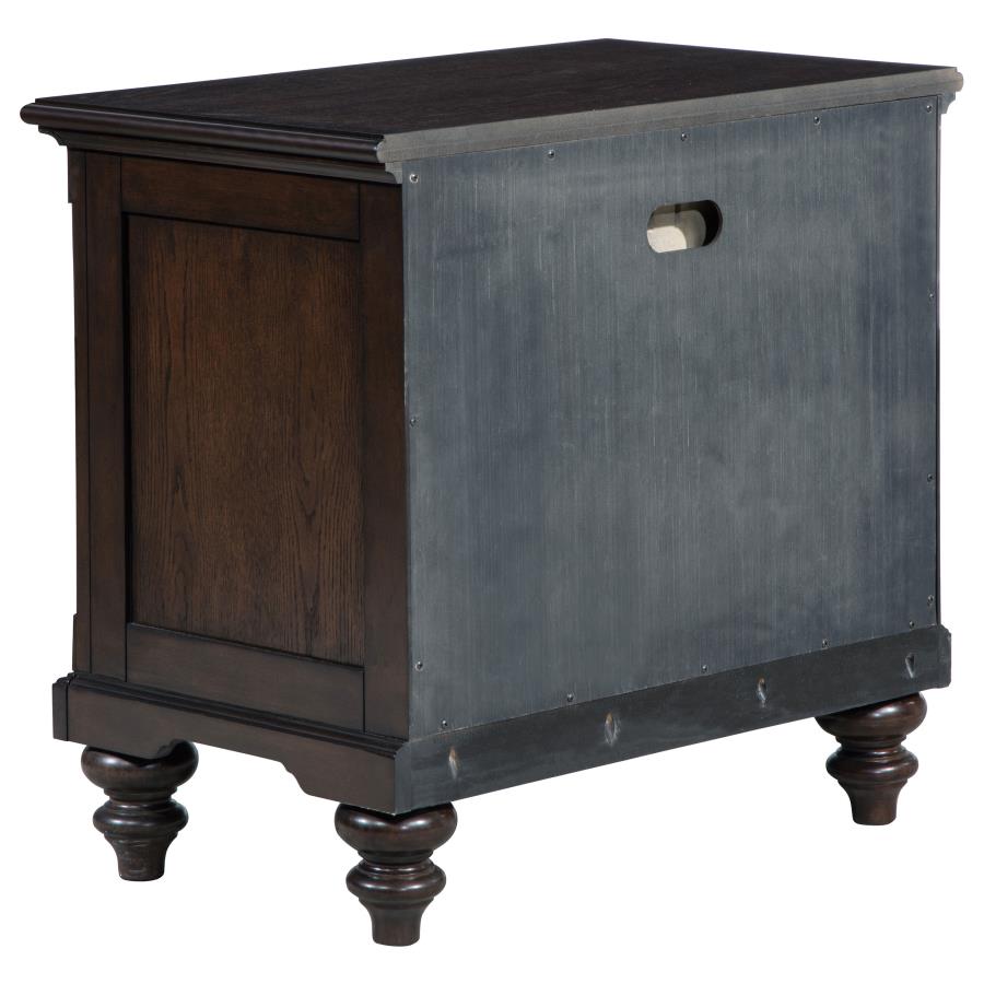 Andover 1-drawer Nightstand Bedside Table Dark Oak view 6