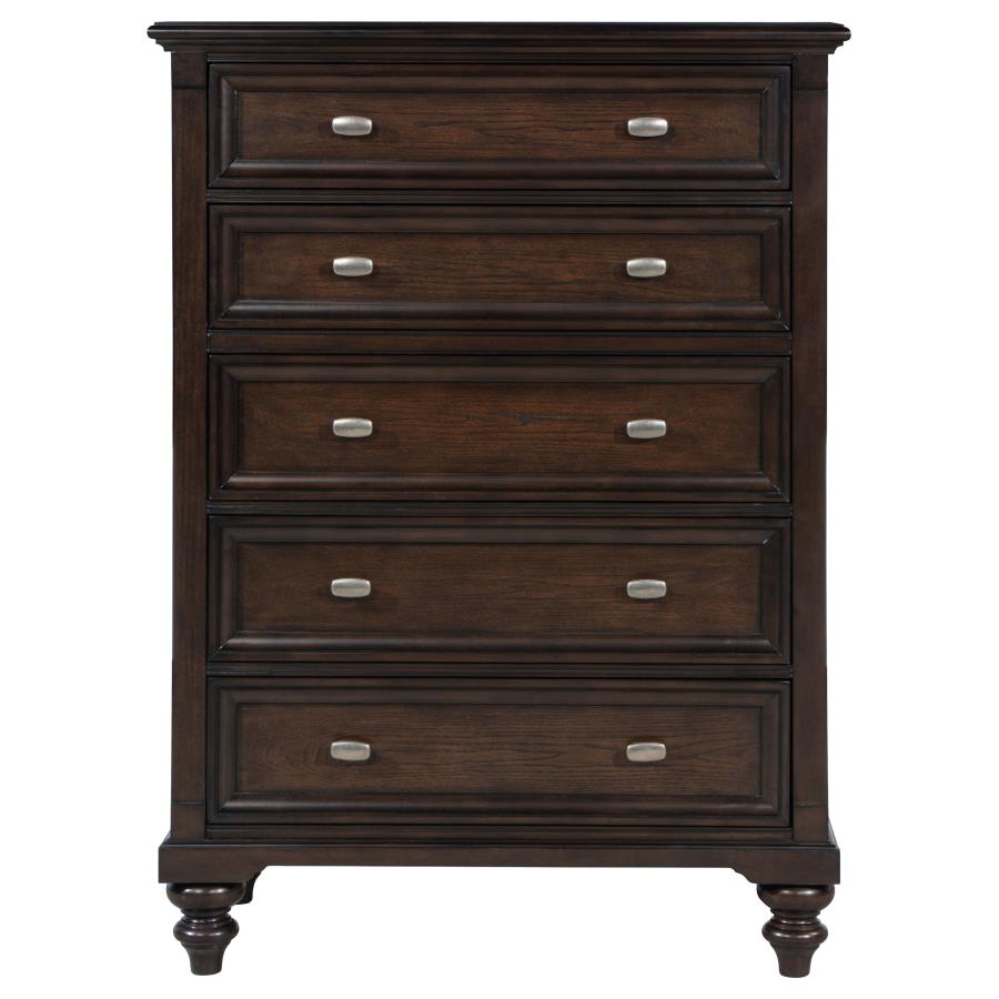 Andover 5-drawer Chest of Drawers Dark Oak view 3