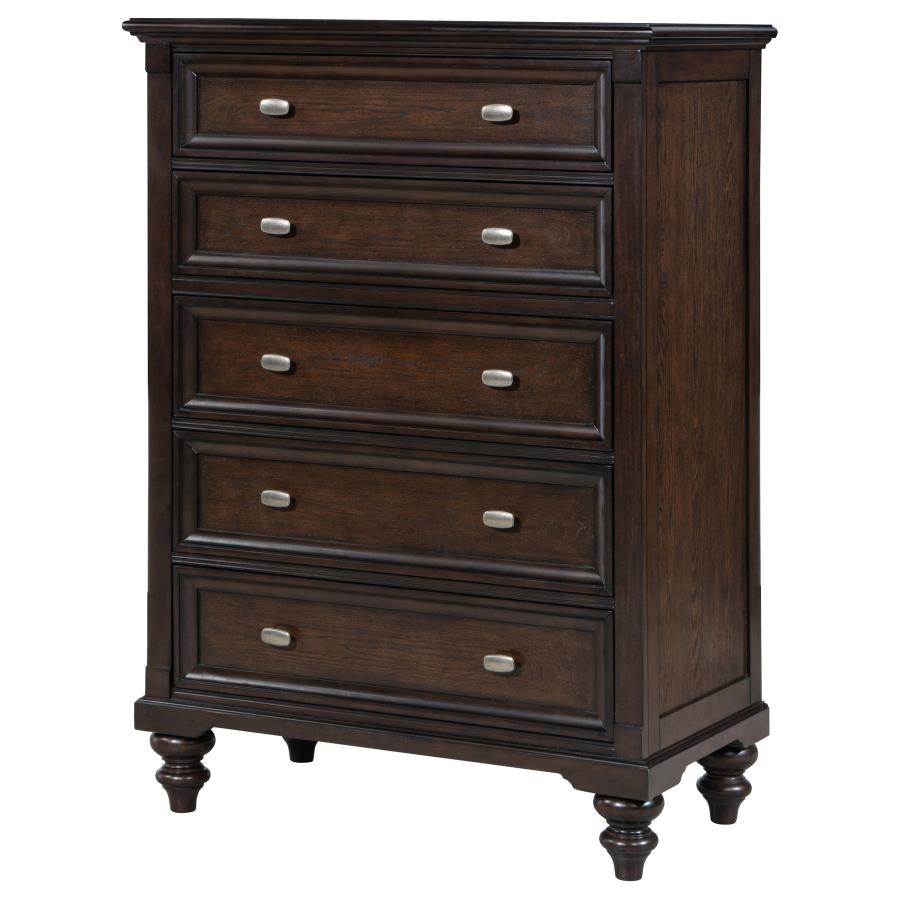 Andover 5-drawer Chest of Drawers Dark Oak view 4