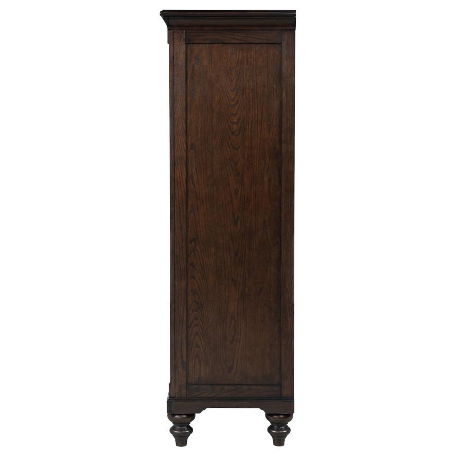 Andover 6-drawer Tempered Glass Door Chest Dark Oak view 4