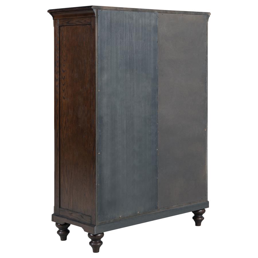 Andover 6-drawer Tempered Glass Door Chest Dark Oak view 5
