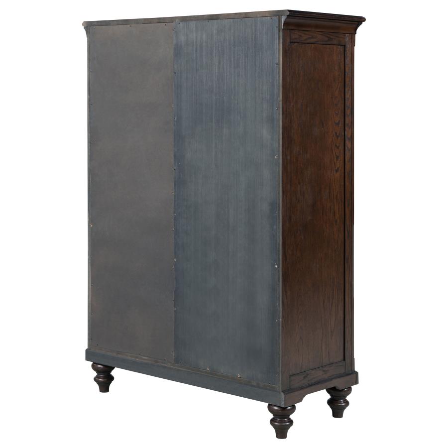 Andover 6-drawer Tempered Glass Door Chest Dark Oak view 7