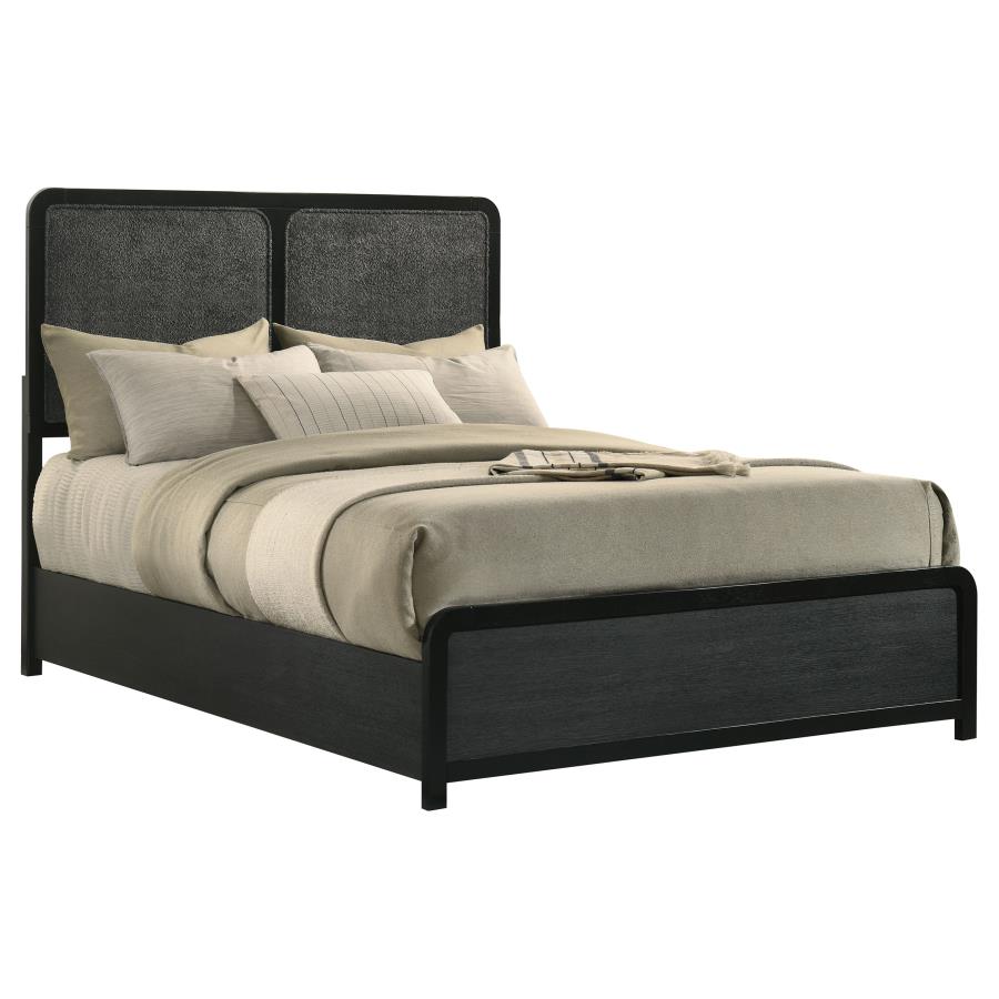 Cavelle 51-inch Upholstered Full Panel Bed Black view 3