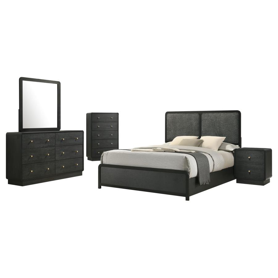Cavelle 5-piece Eastern King Bedroom Set Black view 2