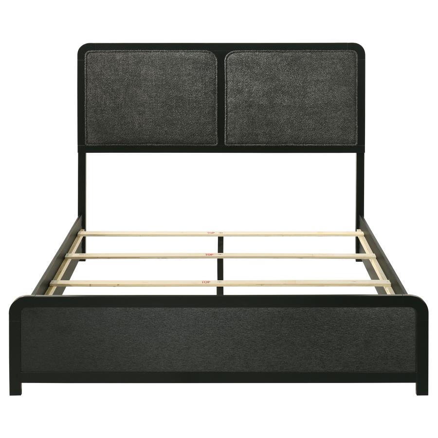 Cavelle 51-inch Upholstered Queen Panel Bed Black view 4