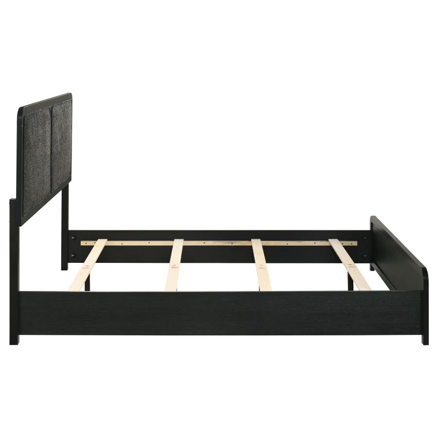 Cavelle 51-inch Upholstered Queen Panel Bed Black view 6