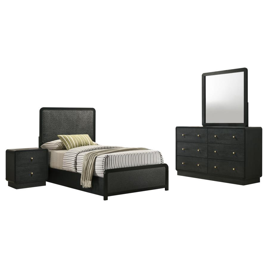 Cavelle 4-piece Twin Bedroom Set Black view 2
