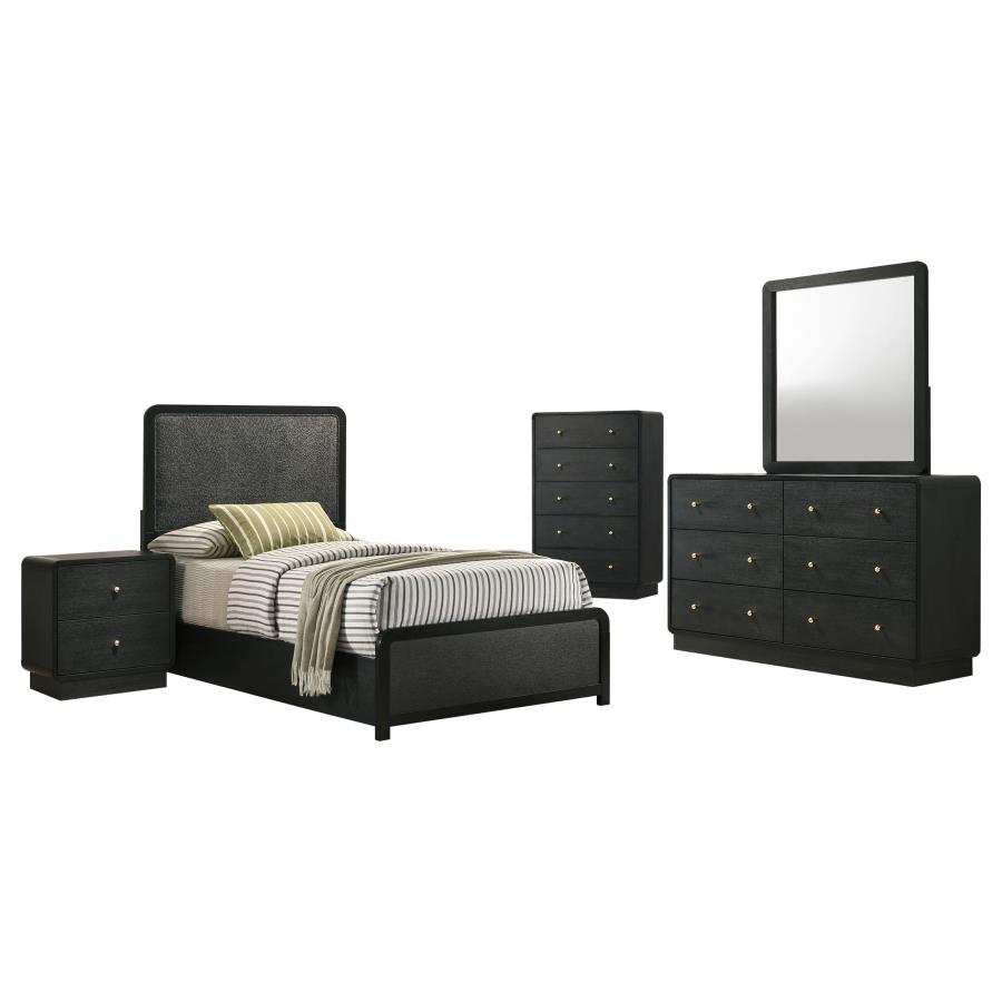 Cavelle 5-piece Twin Bedroom Set Black view 2