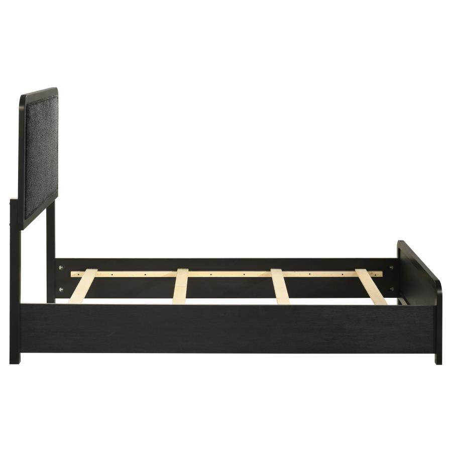 Cavelle 51-inch Upholstered Twin Panel Bed Black view 6